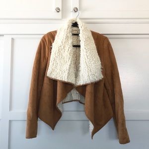 Brandy Melville Suede Shearling Jacket